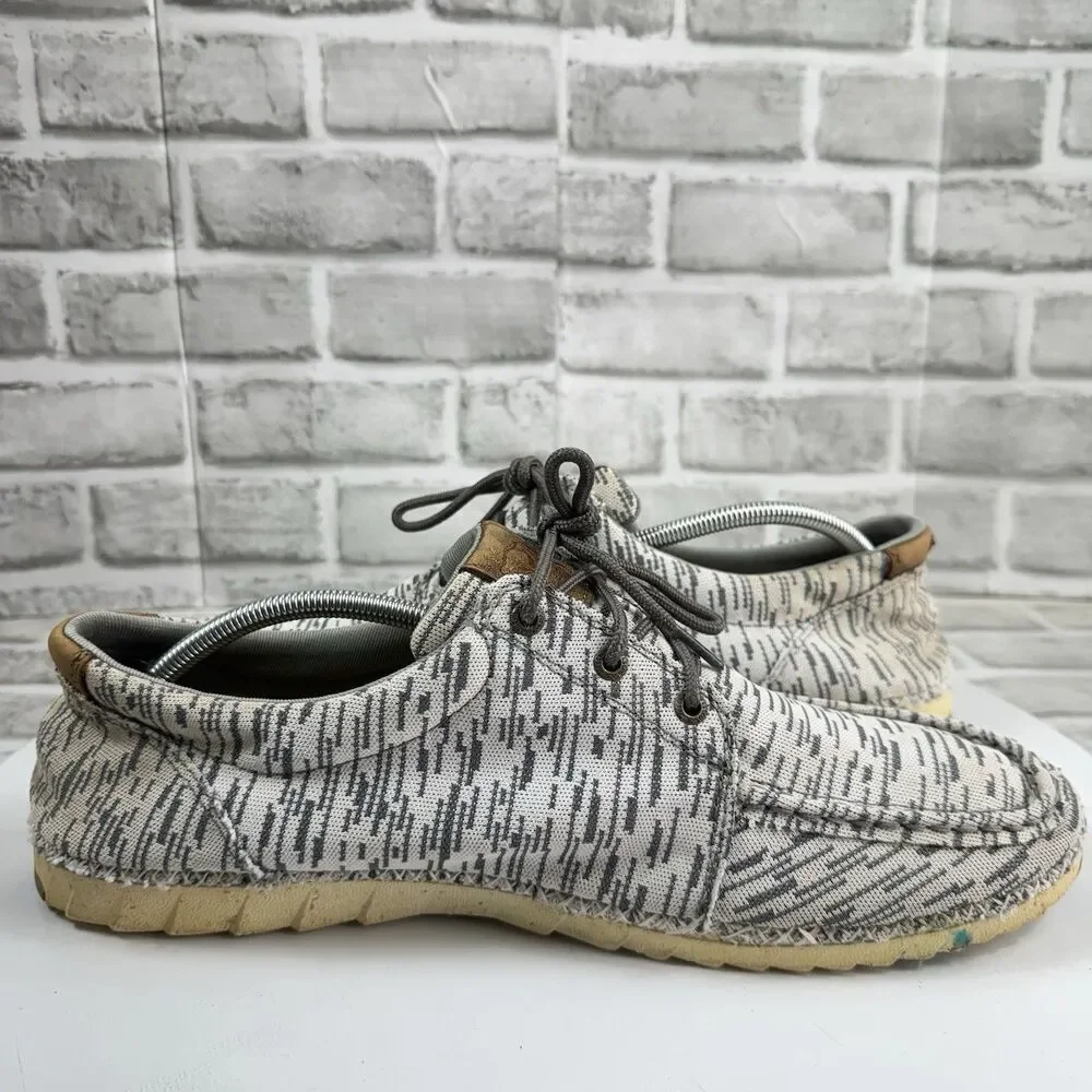 Twisted X  Zero-X White & Grey Canvas Lace Up Casual Shoe Men Size 13 M